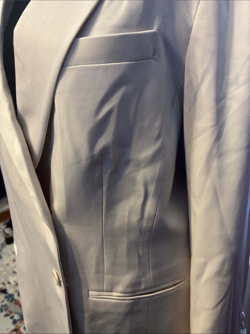 Cream Women's Two-Piece Blazer and Pant Set - Picture 4 of 7
